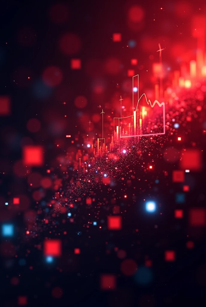 Background with red and black tone for digital marketing agency logo, The background must contain images related to digital marketing with a transparency tone 40%