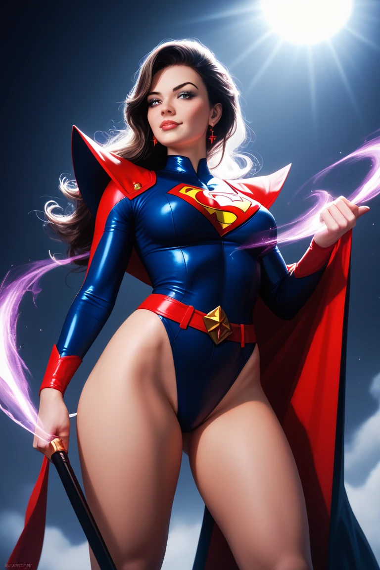 Earth 11 Superwoman: The guardian of hope and justice."This image captures the essence of Superwoman: powerful, inspiring and eternally dedicated to the protection of her world and its inhabitants.