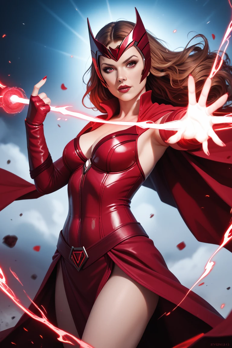 woman body, Scarlet witch role-playing in clothes
