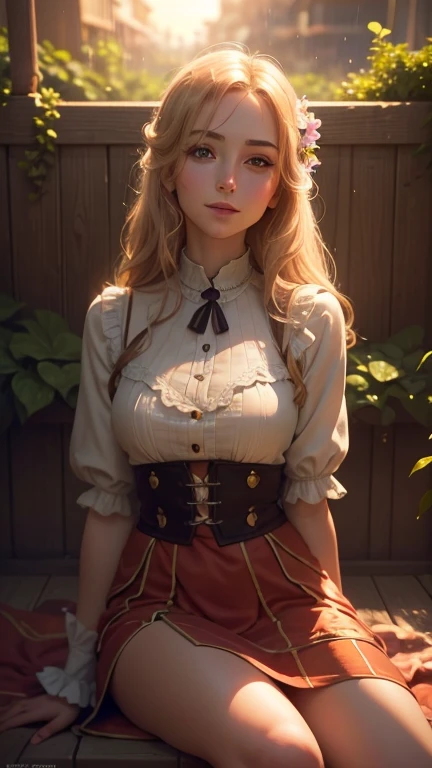 Hyper realistic and detailed picture of 1 gorgeous european blonde woman, age 23, she's a men magazine model, flirts with camera, beautiful smiling woman, posing in the beautiful garden full of flowers, wearing nothing,perfect eyes, (Eye makeup:1.1), perfect ass, perfect breast, perfect body, perfect hair, perfect hands, RAW, analog style, sharp focus, 8k UHD, DSLR, high quality, Fujifilm XT3, grain, award winning, masterpiece,Starry night, fog, candle lighting, naked, nude, curvy, voluptuous, amazingly sexy, presenting self, athletic, goddess, perfect art, anatomically correct, American babe, sex positions, perfect vagina, seductive, lying back on a lounge chair, legs spread