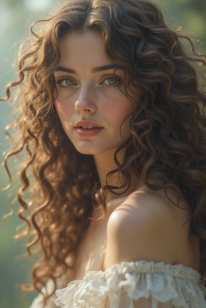 masterpiece, best quality, beautiful young girl, detailed face and eyes, underwater hair physics, air bubbles, light coming through water, solo focus, depth of field, ambient lighting, atmospheric, intricate details, soft light, artstation, a young girl with long curly hair, photorealism, in style of petra collins, bella poarch, petra collins, her face framed with curls, underwater, nude