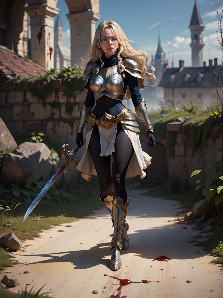 Draw of paladin with axe and sword