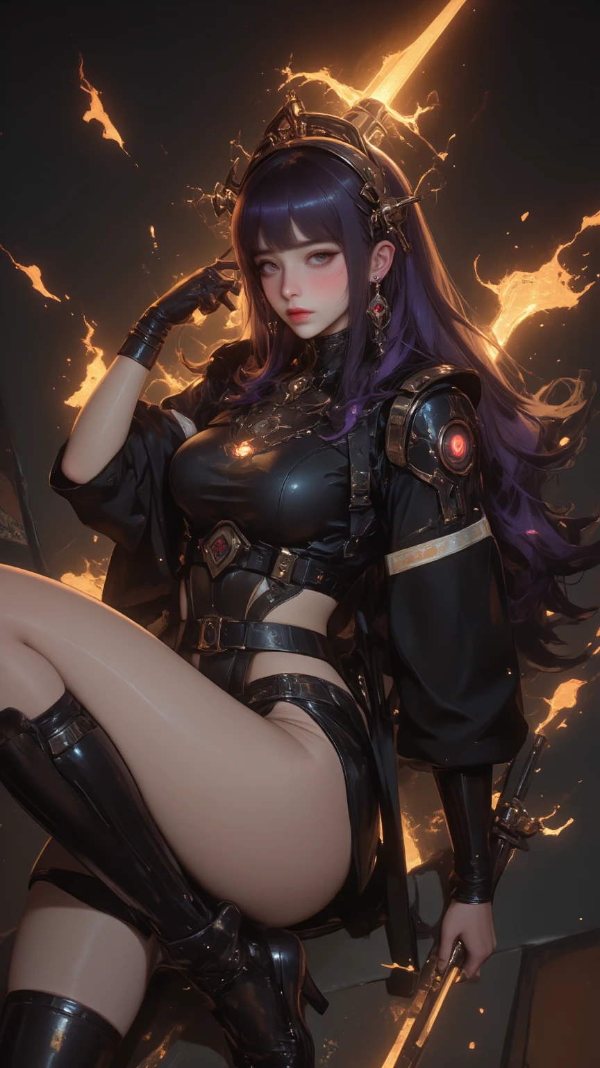 (RAW photo, 最high quality), (Hyper realistic),16k,(realistic, photo-realistic:1.5), masterpiece,ultra high resolution, wonderful, (camera_Excellent_view:1.4), ((beautiful_35_Year_old_Chinese_woman:1.4), ((athletic_Body-ABS:1.3), (sunburn_skin:1.4)), (thick and luscious lips:1.4), (Lying on futuristic Complex Place in the Space milky way:1.4), ((((Huge眼鏡, otaku glasses, thick glasses, round glasses))))、 (nice_length_curly_black_hair:1.4), ((wearing_futuristic_Complex_fluid_cut_armor_and_cloak_and_milky way_effect:1.4)), (high detailed skin:1.3), (lift_jaw:1.4), 緻密でbeautiful目, naughty face, looking at the viewer, (pussy_hair:1.4)), Natural light, volume lighting, (film grain, Fujifilm XT3, 8k UHD, デジタル一眼レフcamera, Leneximalist photography 8K resolution, intricately detailed, Complex, elegant, Huge, wonderful), high quality, Hollywood lips, 広いjawのライン, wide lips, 細くてbeautiful鼻, cinematic, very detailed, insane details, cinematic, very detailed, insane details, beautifully color graded, unreal engine, degrees of freedom, super resolution, megapixel, cinematic Lightning, anti-aliasing, FKA, Thai, RTX, SSAO, Post-processing, post production, tone mapping, CGI, VFX, special effects, Insanely detailed and intricate, hyper maximalist, Hyper realistic, Volume measurement, Super photorealistic, Super detailed, Complex詳細, Super detailed, full color, Volume measurement lightning, HDR, realistic, unreal engine, 16k, sharp focus, octane rendering