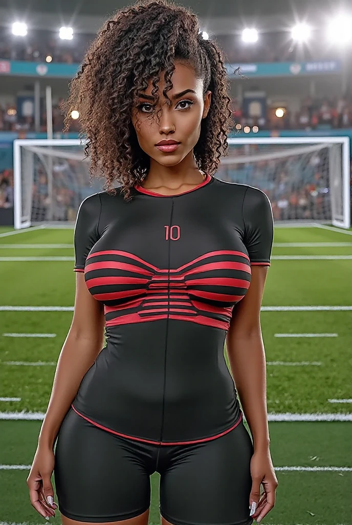 (award winning 64k concept art:1.2) of (black young woman:1.2) in usa team sportswear at the stadium, sweet, doing stretches on the side on the track, front, epic, god rays, (sweat:1.1), centered, upper body, (masterpiece:1.2), (best quality:1.3), Amazing, highly detailed, beautiful, finely detailed, warm soft color grading, (Depth of field:1.4), extremely detailed 64k, fine art, stunning, iridescent, (shiny:1.4), (light reflections:1.3), (crisp:1.6), silver short curls, spring, vibrant, sunlit, (edge detection:1.4), absurdres, impressive, 120mm, glittering, extremely clear, lens flare, motion lines