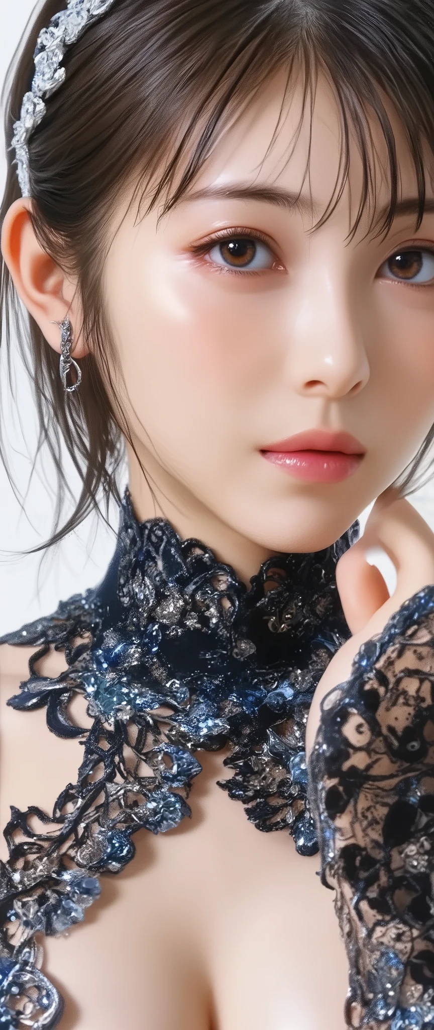 Closeup of Women in Silver and Blue Micro Bikinis, ArtStationの程維潘, Jean J., Amazingly Sexy Beauty , Detailed Fantasy Art , In the form of、 fan art best art station , Magnificent and Exquisite Characters, Beautiful Micro Bikinis, Very detailed terms , detailed digital animation art, Art Term( Art Station Pixiv , Girl in Armored Micro Bikinis