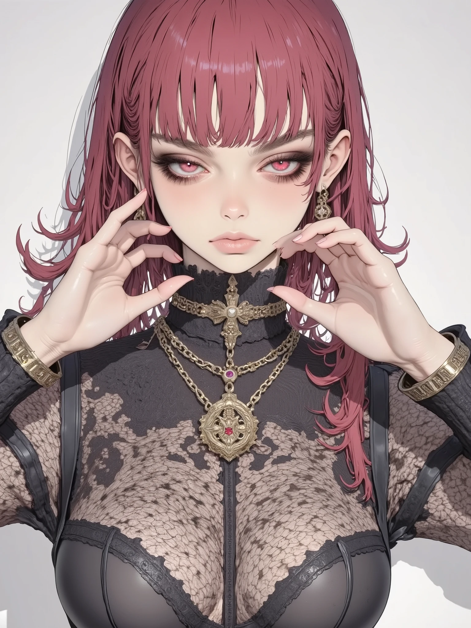 (((Sensual and ugly:1.7)))、(Masterpiece:1.5,Top Quality:1.3,Amazing Quality:1.3), (Bitch Girl:1.5)、(1 girl)、(red hair)、ponytail、((Busty:1.2))、In the White shower、(Ahegao, Sad face)、Violent movement、,(Hip Hop Fashion:1.1),