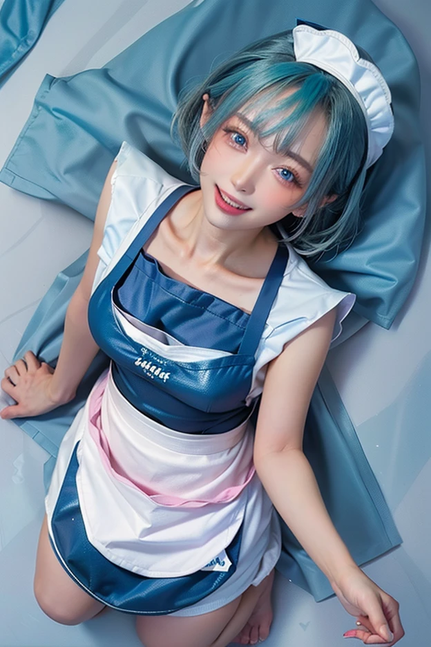 Junior high school girl, Japanese Style, Bust is 78cm, Light light blue hair, Super long hair, Raped,Lie on your back and insert your penis into your vagina, On the bed, The chest is being massaged, Sailor suit worn only on the upper body, The skirt is flipped up to the lower part of the body.、Shaved、Full body image