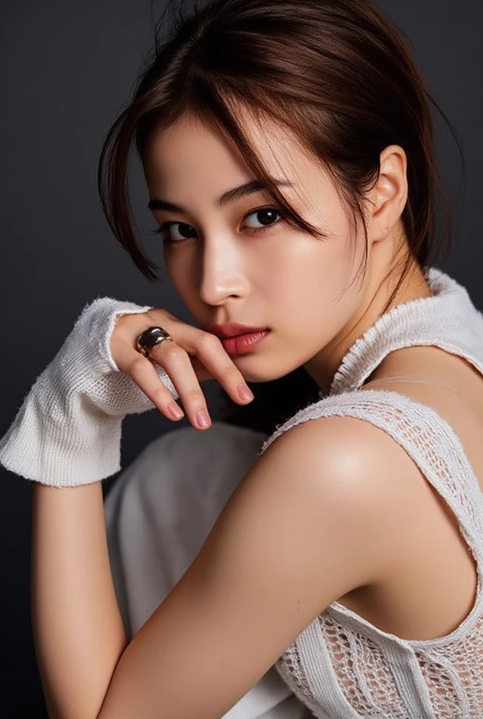 (Highest quality:1.4),(masterpiece:1.4),(Realistic:1.4),(Realistic:1.2),(超High resolution, RAWphotograph:1.4),(High resolution, Very detailed:1.2),(8k:1.2),photograph,(((Restraints:1.88, naked、chain、Straightjacket、gag、handcuffs:1.33、Finger lock、Handcuffs、Fetters 1.55、first round、Head yoke、rope、)))