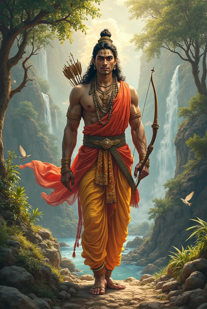 Shree ram bharhman vesh me dhanush hath me no