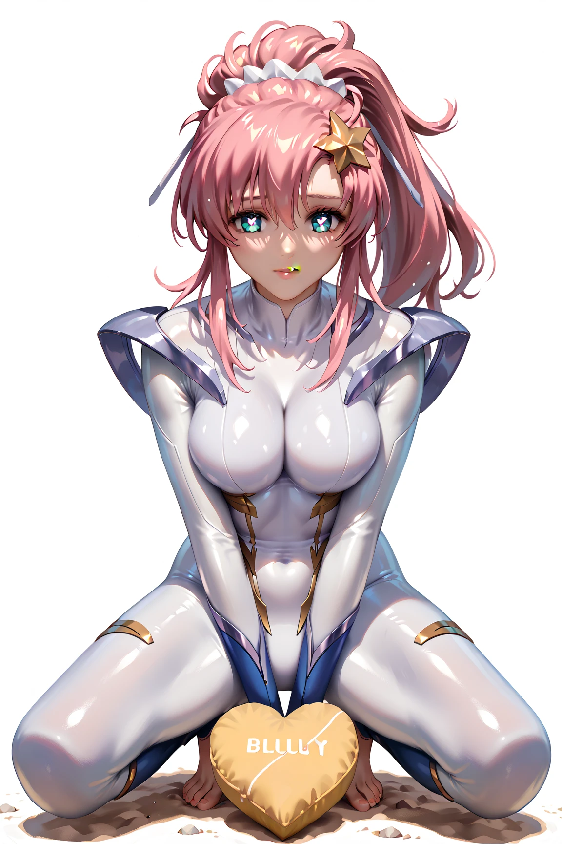 ((masterpiece)),((best quality)),((ultra-detailed)),(8k),((wallpaper)),((extremely detailed cg)),(RAW photo:1.2),beautiful,big aureolas,mid breasts,sexy smile,lovely eyes,pink round nipples,sweat,shiny skin, shiny body,perfect pussy,Nice pussy, detailed pussy