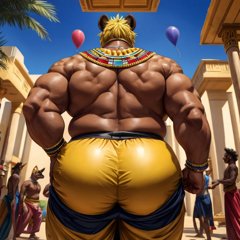 There is only one handsome Chinese man in the photo，35 years old，tall, Fitness，Smooth body，Smooth skin，No chest hair，short hair, O-Shaped Beard，Perfect body, Dark skin color，Radiant Skin，Smooth skin，Shiny, shiny skin，Smooth pectoral muscles，Muscle bulge, muscular, Very large pectoral muscles，Very sexy abdominal muscles，Very well-developed leg muscles，Huge concave and convex area，Brightens oily skin，Wearing a shiny gold leather thong，Handsome face，Normal human toes，Correct and accurate male body proportions，Gold necklace，Gold bracelet，Gold anklets，Standing in front of Monstera leaves。
