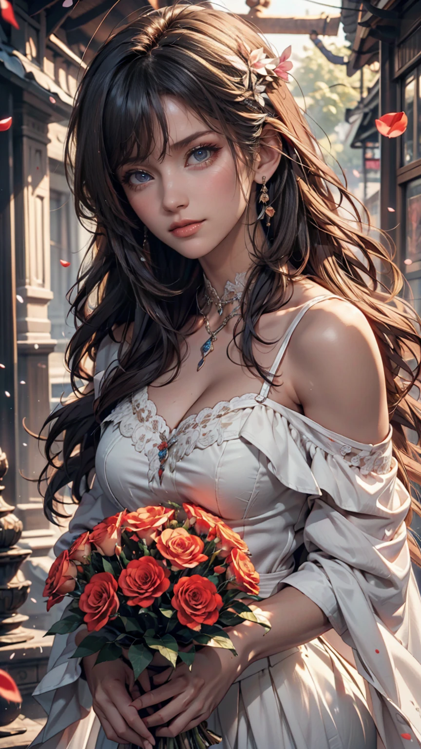 high details, best quality, 16k, RAW, [best detailed], masterpiece, best quality, (extremely detailed), full body, ultra wide shot, photorealistic, dark fantasy art, goth art, RPG art, D&D art, a picture of a dark female fairy resting in a flower meadow, extremely beautiful fairy, ultra feminine (intense details, Masterpiece, best quality), best detailed face (intense details, Masterpiece, best quality), having wide butterfly wings butterfly_wings, spread butterfly wings (intense details, Masterpiece, best quality: 1.3), (purple: 1.5) colors wings (intense details, Masterpiece, best quality), (dark red) hair, long hair, shinning hair, flowing hair, shy smile, innocent smile, (blue: 1.3) eyes, dark blue lips, wearing (white: 1.3) dress latex corset (intense details, Masterpiece, best quality), dynamic elegant shirt, chocker, wearing (red: 1.3) high heels, in various shades of red colored flower meadow (intense details, Masterpiece, best quality), (red flowers: 1.2) , (black flowers: 1.2), (white flowers: 1.2), (blue flowers: 1.3) [extreme many flowers] (intense details, Masterpiece, best quality), dark colorful flowers (intense details, Masterpiece, best quality), flower meadow in a dark goth field background, night time, moon rising, dim light, cinematic light, High Detail, Ultra High Quality, High Resolution, 16K Resolution, Ultra HD Pictures, 3D rendering Ultra Realistic, Clear Details, Realistic Detail, Ultra High Definition, #chinese cloth, dungeons and dragons, DonMDr4g0nXL