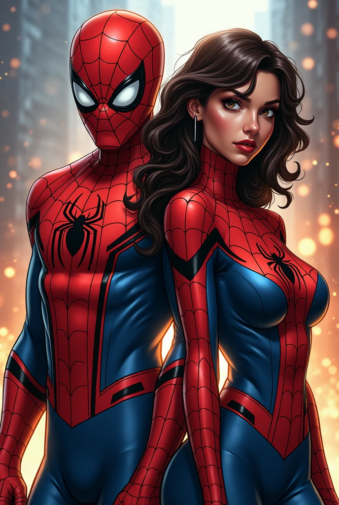 Spiderman with his Beautiful wife,ultra quality, realistic