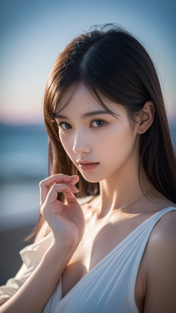 (Ultra high definition, 8k Raw Photo:1.5, Highest quality, masterpiece:1.2),(Highest quality:1.0), (Ultra-high resolution:1.0), watercolor, Beautiful woman, Soft skin texture, Soft and fluffy lips, shoulder, Hair Ribbon, Half Body Portrait, Very bright and luminous design, pastel colour, (ink:1.3), Summer sunshine, Lens flare,