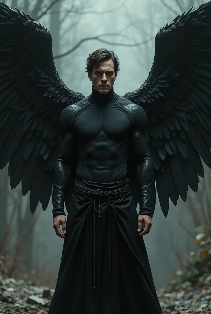 ((masterpiece)),((bestquality)),8k, high detailed, ultra-detailed, Stylish Pose, real skin texture, cinematic lighting, 18 year old male model, handsome, cute looking, evil look, evil eyes, balck demon horns, white pale skin, blue eyes, short brown messy hair, strong jawline, masculine, muscular, defined fit body, hairless chest, shirtless, pantless, sinister aesthetic, gothic architecture, burning ground, (black massive huge Angel wings), barelegged, barefoot, roman loincloth, black destroyed male skirt,,, dim light, (dark evil atmosphere:1.5), cinematic lighting, backlight, Depth of field, award-winning photography, elegant, hyperrealistic, octane render, unreal, high definition, 8k resolution, highly detailed, 8k uhd, professional lighting, photon mapping, radiosity, physically-based rendering