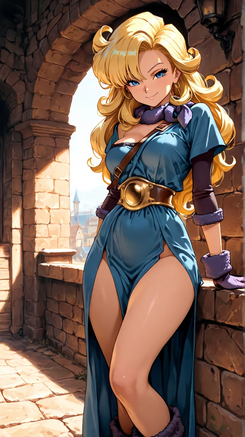 sorceress, sitting, boots, fishnet stockings, mini skirt, rebel, pink panties, blonde hair, blue robe, detailed face, detailed eyes, detailed lips, highly detailed, masterpiece, 8k, photorealistic, cinematic lighting, digital art, fantasy, dark magic, occult, mystical