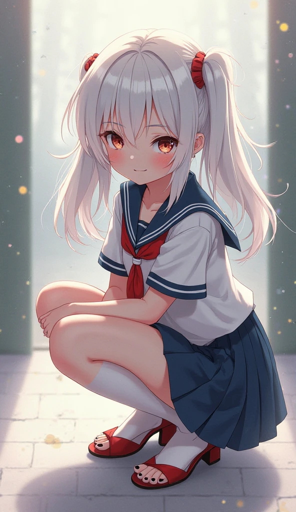 {(japanese hight school girl)}, (white and light blue striped pantie with ribbon:1.3), High School Student Uniform, Ribbon, Blazer, Plaid Pleated Skirt:1.2, ニーソックス:1.2, camel toe:1.2, (Squat and pee pose:1.2, open legs:1.5), front view:1.5,
multilayer textureperfect proportions, octane rendering, duotone lighting, Low ISO, wide aperture, White balance, Rule of thirds, ultra HD16k, HDR (High Dynamic Range), Ray Tracing, NVIDIA RTX, Super Resolution, Subsurface Scattering, PBR Texturing, Post Processing, Anisotropic Filtering, Depth of Field, Maximum Clarity and Clarity, High efficiency subpixel, subpixel convolution, particles of light, light scattered, Tyndall effect, full body:1.5, , cute, (cute:1.2), (bob cut:1.3),三つ編み, 黒髪, 太い眉毛, 薄い色の虹彩, 大きくて輝いている黒い瞳, 長いまつげ, 小さく薄い色の自然な唇, (Average face of Japanese idols), (日本人特有の童顔:1.3), (baby face), 広いおでこ:1.2, ふっくらした頬, 小さな顎, looking up:1.5, looking at viewer,Focus on the eyes,with sleek and menacing design, (完璧な4本の指, 親指1本),