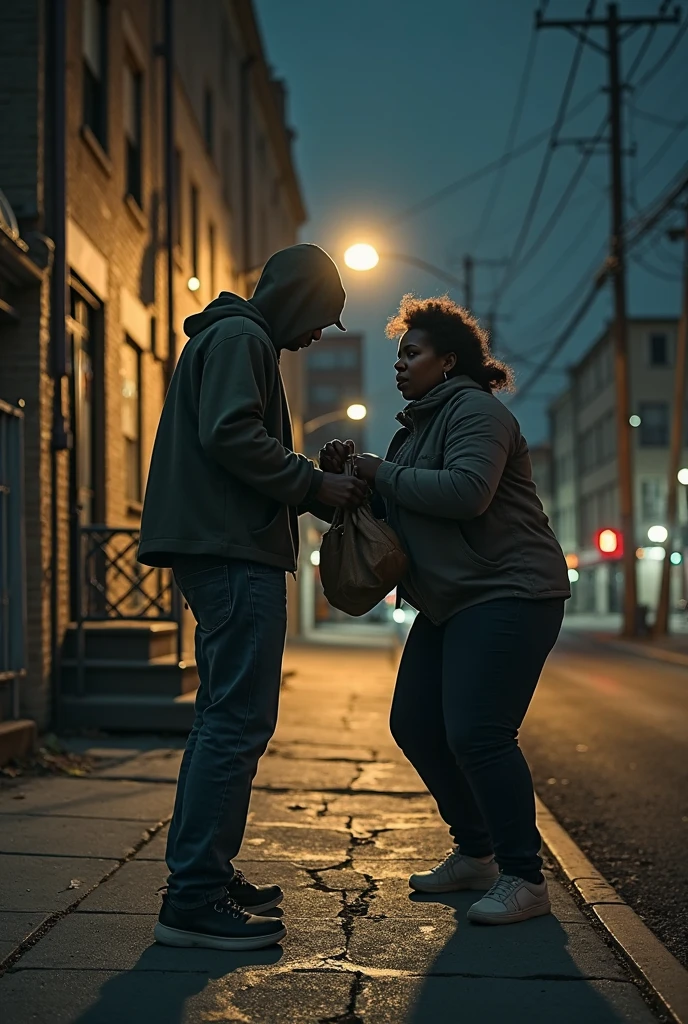 Black person being abused by a white man