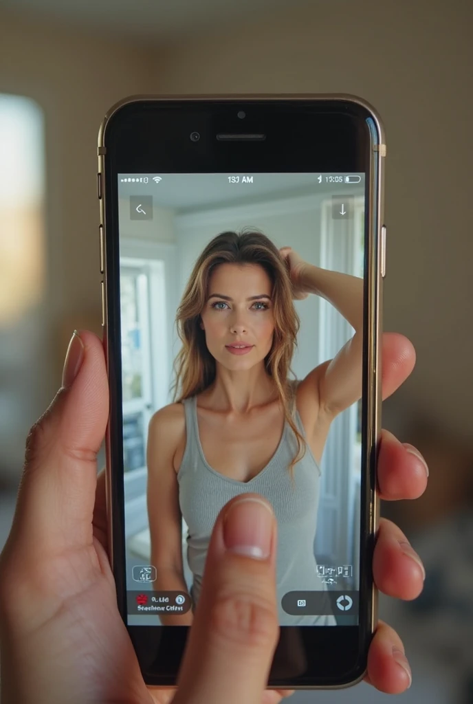 there a woman taking a picture of herself in the mirror, instagram model, 2 4 year old female model, selfie of a young woman, instagram photo shoot, profile image, goddess checking her phone, kailee mandel, tinder profile, iphone selfie, taken in the early 2020s, petra cortright, accidentally taking a selfie. Naked . Ni clothes naked