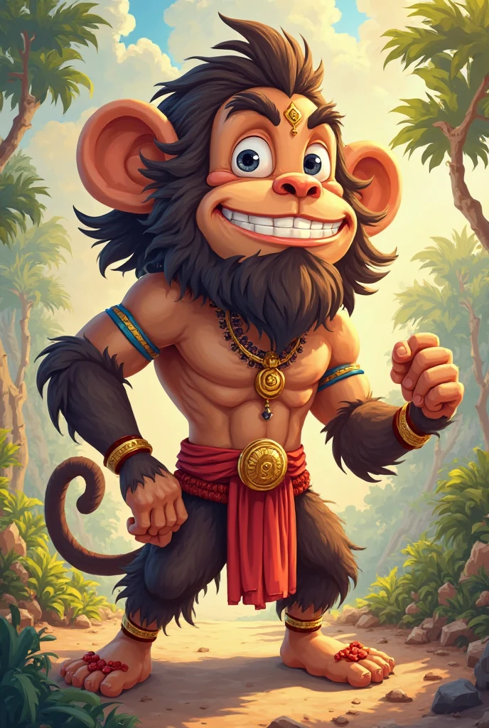 Playful monkey standing