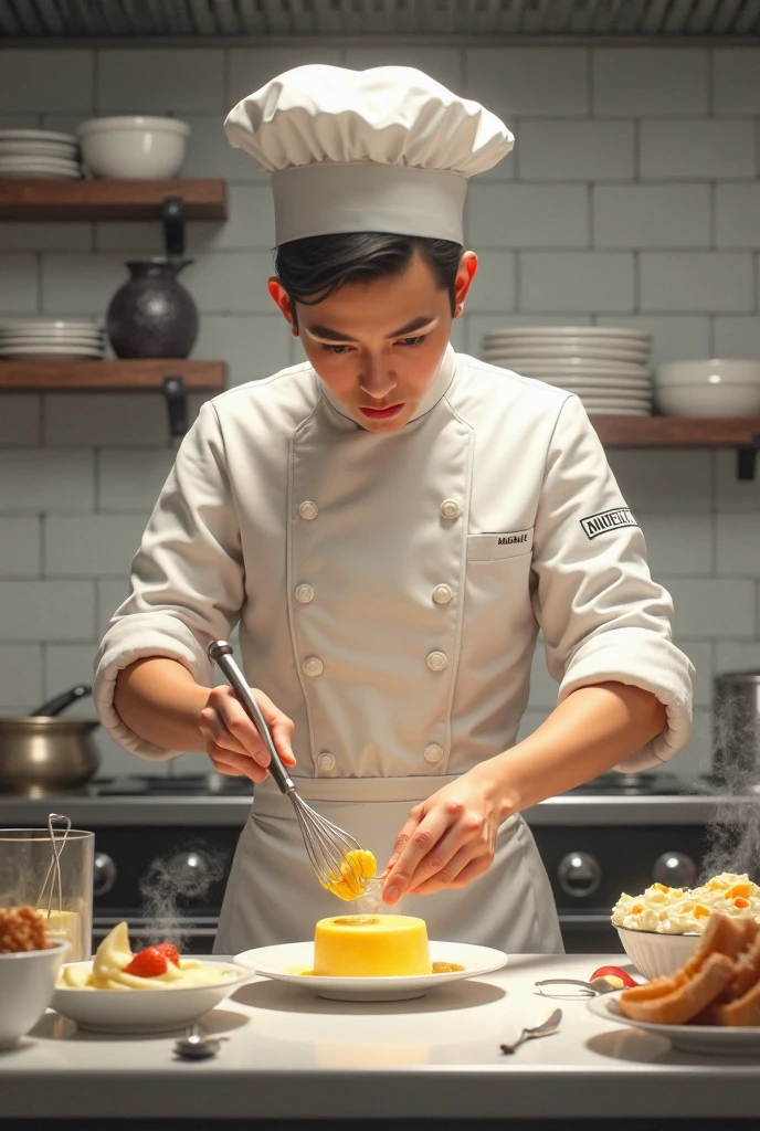 Chef making custard video