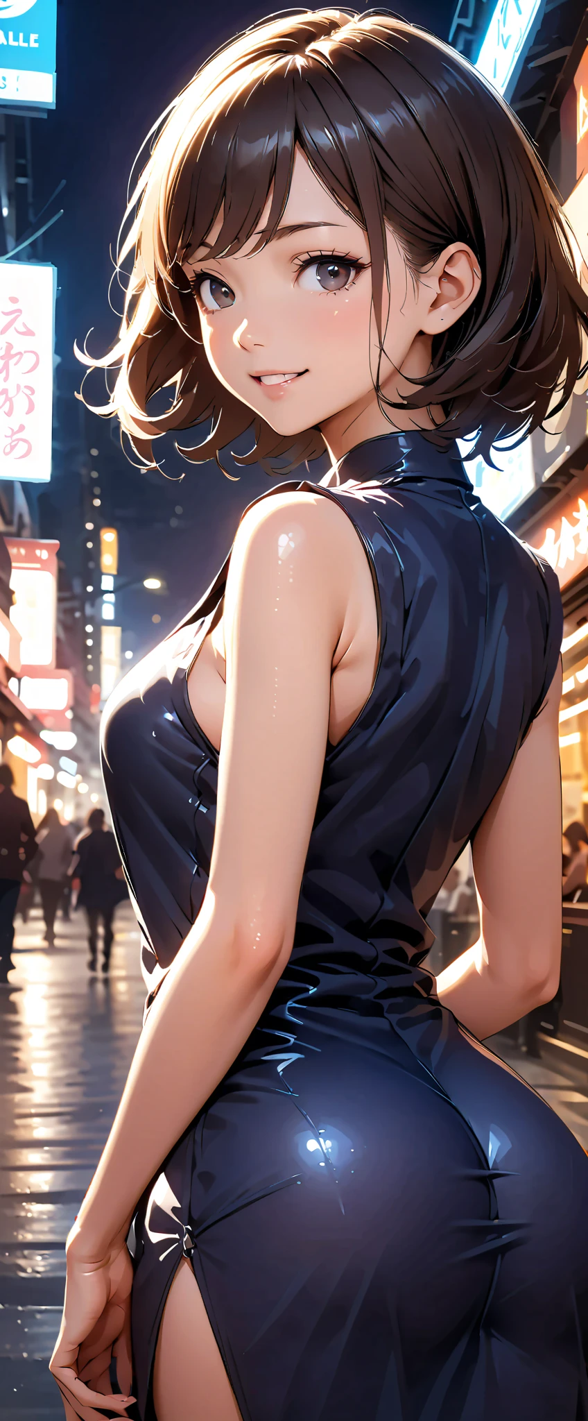 Dragons and Girls,1 girl,(Meiyu Edelfeldt),Change,camel toe,black hair,brown eyes,seduct smile,alone,colored skin, jewelry, skirt,裸露thigh,necklace, Bangs, hair accessories, bare shoulders, ponytail, halter neck, Deep V neckline, side lock, halter skirt, backlessoutfit, silver skirt, nail polish, backless skirt, alone, Keep your mouth shut, blush, Bag, revealing clothes, earrings, hairpin, handBag, Sweat, looking at the audience, evening dress, lean forward, thigh, blue nails, (huge_breast),(hanging breast),(Large areola), official alternate costume, cover nipples, hair between eyes,, best quality, amazing quality, very aesthetic, ridiculous,
