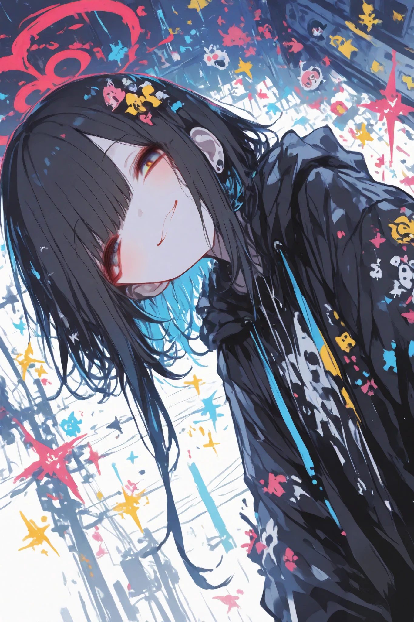 General,AIU,Komeshiro Kasu style, r17329_illu,usnr, luisap,hzk,masterpiece, best quality, ultra-detailed,r17329_illu,usnr,luisap, General,xxx667_illu,1girl\(kisaki \(blue archive\)\), close-up shot, dynamic pose, slightly low angle, winking with a cheerful smile, Kawaii style, Cel Shading, Bloom Effect, Starburst Effects, ultra-detailed, high resolution, vivid colors, cinematic lighting