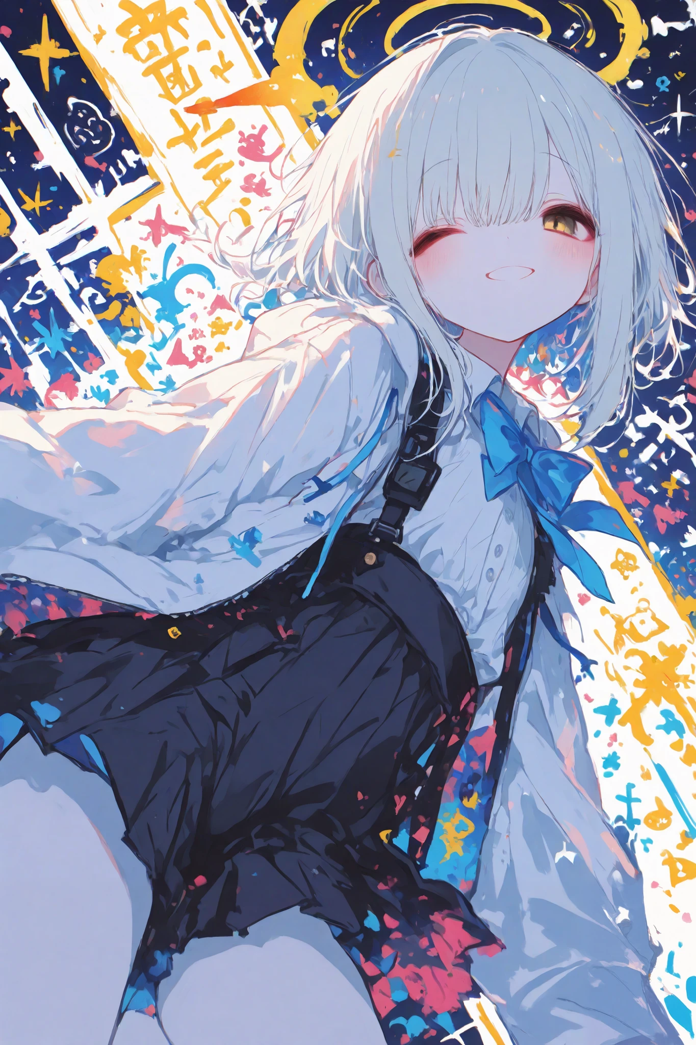 General,AIU,Komeshiro Kasu style, r17329_illu,usnr, luisap,hzk,masterpiece, best quality, ultra-detailed,r17329_illu,usnr,luisap, General,xxx667_illu,1girl\(kisaki \(blue archive\)\), close-up shot, dynamic pose, slightly low angle, winking with a cheerful smile, Kawaii style, Cel Shading, Bloom Effect, Starburst Effects, ultra-detailed, high resolution, vivid colors, cinematic lighting