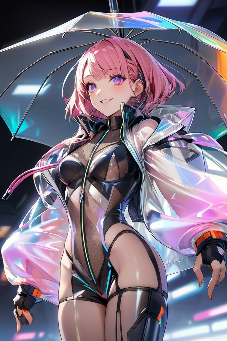 masterpiece, best quality, detailed eyes, black background,
1 anime girl, (cowboy_shot view), thighs,
shiny skin, oily skin, 
[standing straight],
extreme lowleg, very skimpy,
Douluo with multiple pink soul rings, It's a beautiful sister, Pinkish-purple and pinkish-white color scheme, Known as the purple fox,
(bulky gown), spiked headgear, 
mecha headgear, mecha gear, sci-fi, mecha musume,
