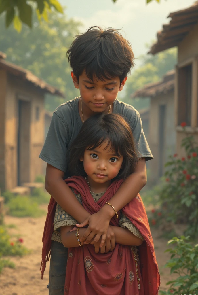 Carton thime 1 girl 2 boy in parak 