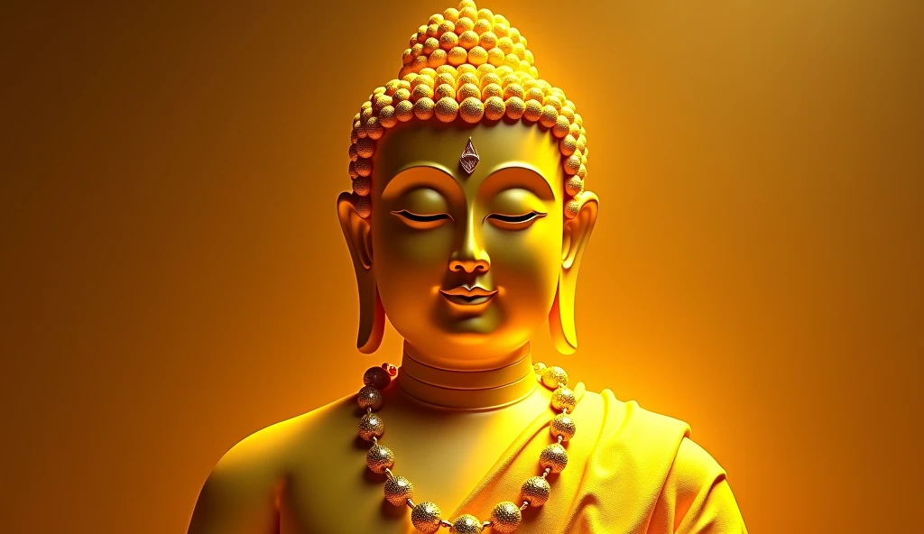 Yellowish Buddha image, not too much yellow and cover the body