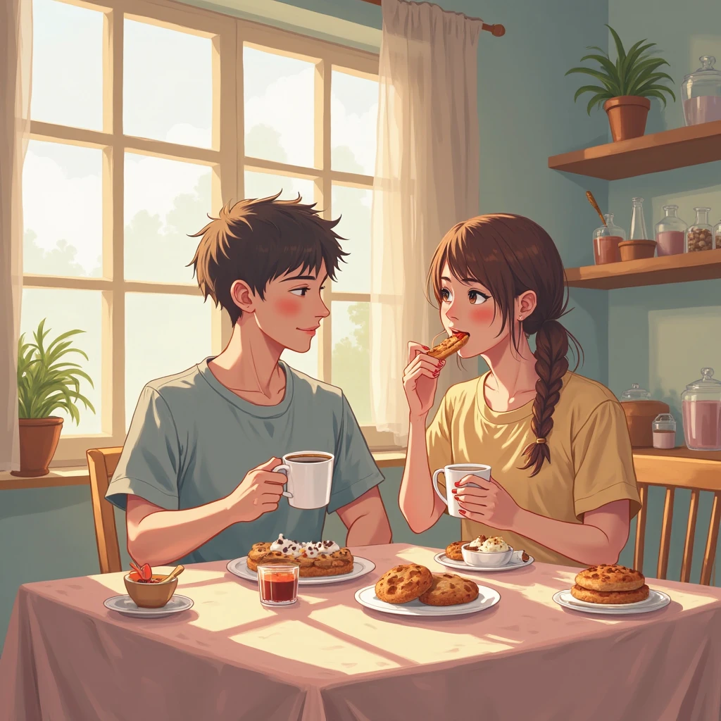 lunch table with breakfast