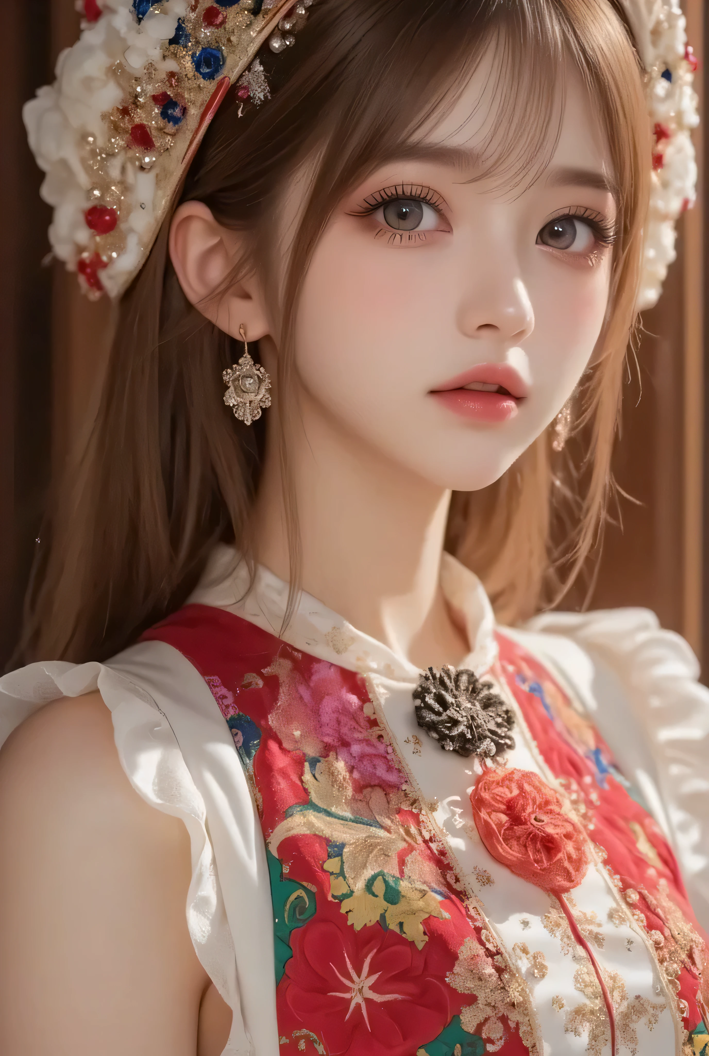 pretty chinese idol wear very beautiful colorful details dress in random travel location like in below:
🌍 Randomized Travel Theme:
She is gracefully dressed in an outfit inspired by a randomly selected world culture, blending traditional attire with artistic elegance. The setting immerses her in a vibrant and authentic environment, rich with intricate cultural details.
Possible Locations & Themes (Random Selection):
Japan – A stunning silk kimono with cherry blossoms, standing beneath glowing lanterns in Kyoto.
France – A romantic Parisian gown with lace, overlooking the Eiffel Tower at sunset.
Morocco – A luxurious kaftan with golden embroidery, surrounded by mosaic-lit courtyards.
Egypt – An ancient Egyptian-inspired dress with hieroglyphics, set against the Great Pyramids.
Italy – An elegant Venetian masquerade dress, near a moonlit canal with gondolas.
India – A richly embroidered saree with golden bangles, in a palace adorned with marigolds.
Mexico – A colorful folkloric dress with floral embroidery, in a festive Day of the Dead celebration.
Russia – A regal fur-lined coat with intricate patterns, in a snow-covered Red Square.
Brazil – A dazzling carnival outfit with feathers and sequins, dancing under Rio’s festival lights.
Greece – A flowing toga-inspired dress with laurel accents, among the ancient ruins of Athens.
Each location is uniquely detailed, featuring cultural symbols, iconic landmarks, and atmospheric lighting to enhance the immersion. The randomness brings a sense of adventure, making each depiction a surprise journey to a different part of the world!