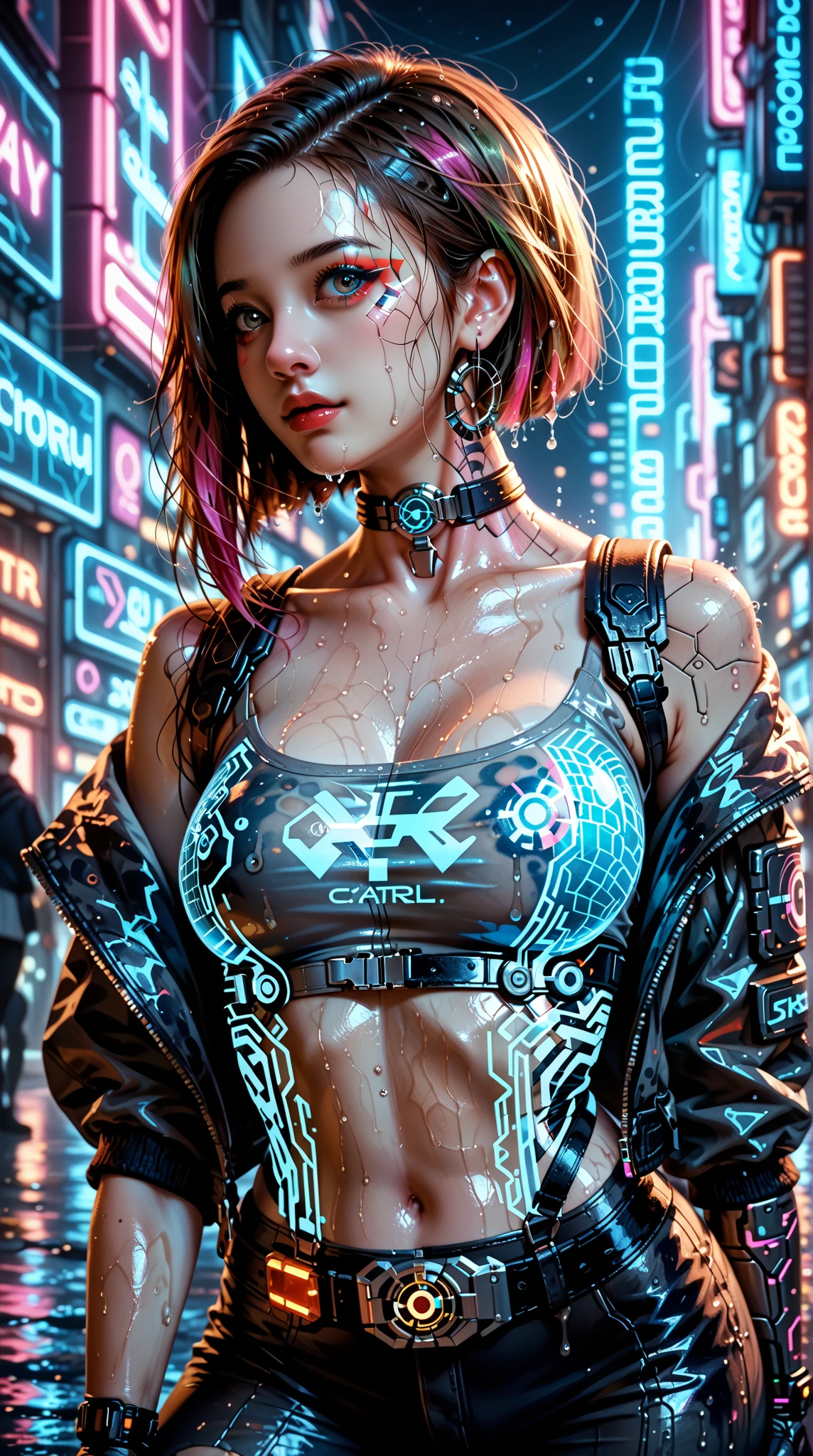 ((Best quality)), ((masterpiece)), (highly detailed:1.5), 3D, beautiful, (cyberpunk:2.0), in space, nebulous, (holding_money:1.3), laser, (1Female Mecha:1.3), sexy body, facing the audience, bright eyes, naked whole body, (aurea, descending, dynamic, motion blur around: 1.4), (huge wings of wicks: 1.6), looking up, glowing_eyes, mecha, panorama, background is earth,  nebula, space, particles, Reality, HDR (High Dynamic Range), Ray Tracing, NVIDIA RTX, Super Resolution, Unreal 5, Subsurface Scattering, PBR Textures, Post-Processing, Anisotropic Filtering, Depth of Field, Maximum Clarity and Clarity, Multilayer Textures, Albedo and Specular Maps, Surface Shading, Accurate Simulation of Light-Material Interaction, Perfect Proportions, Octane Render, Two-Tone Lighting, Large Aperture, Low ISO,  white balance, rule of thirds, 8K RAW, efficient sub-pixel, sub-pixel volume product, (best quality), (Japanese: 0.5), (Korean: 1.8), (Liu Yi Fei: 1.9) long hair, (large chest: 1.9), (underboob: 1.9), (purple transparent lace mini skirt: 1.5)