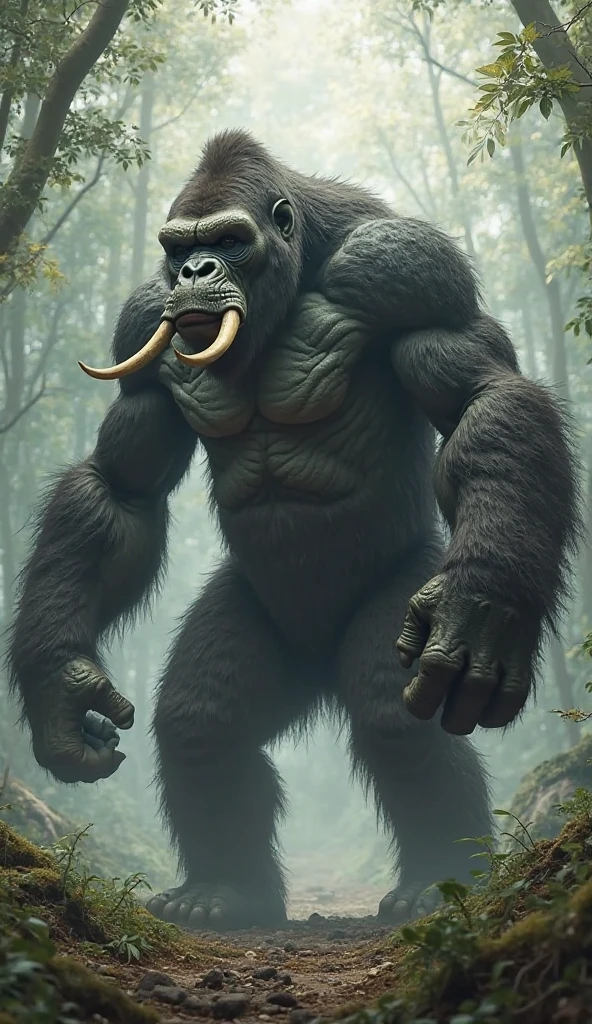 Giantic and horror muscular mammoth monkey plus