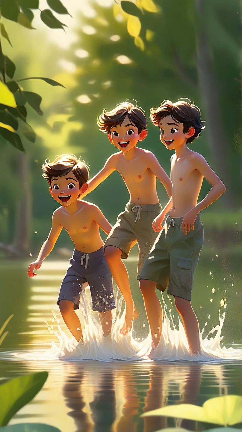 showing each other erected dick off，stand facing each other,two Male children,nakeness,two boys,younge boy，erection,phimosis,school pool,child-faced,infancy，young age，short round face，Flat chin，infancy,(child-faced),Spread your legs apart,belly hair,chest hair,black pubic hair,young age,Flat chin,finely detaild face,well-muscled,orange short hair,Bright hair,White eyes,Keep your eyes wide open,nakeness,Abs pectoral muscles,strong and well-developed muscles,Bright,Bright and vivid colors,(depth of fields:1.2),Positive audience,Spread your legs apart,