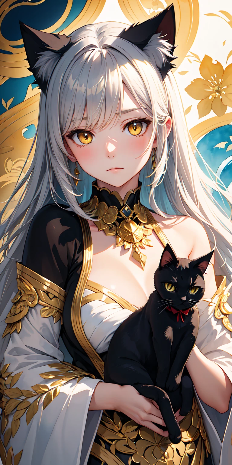 (Photorealsitic:1.3), masterpiece, top-quality, (intricate detailes:1.2), (landscapes:1.3), beautiful countenance, (Black theme:1.3),
(((1girl in、Girl in a patterned kimono holding a dagger in her hand、(Take a look at Veiwer:1.3)、(face tattoos:1.2)、cat ear、
)))、full bodyesbian