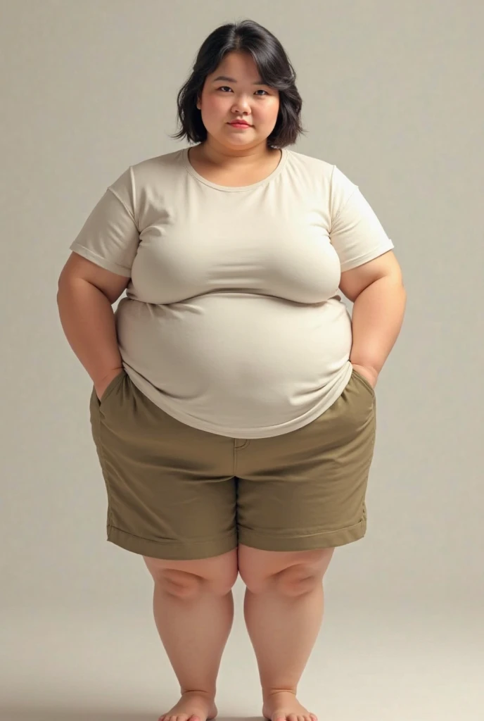 Fat ??? girl , age 10 years , very fat , obese , extremely fat , full body , at the school