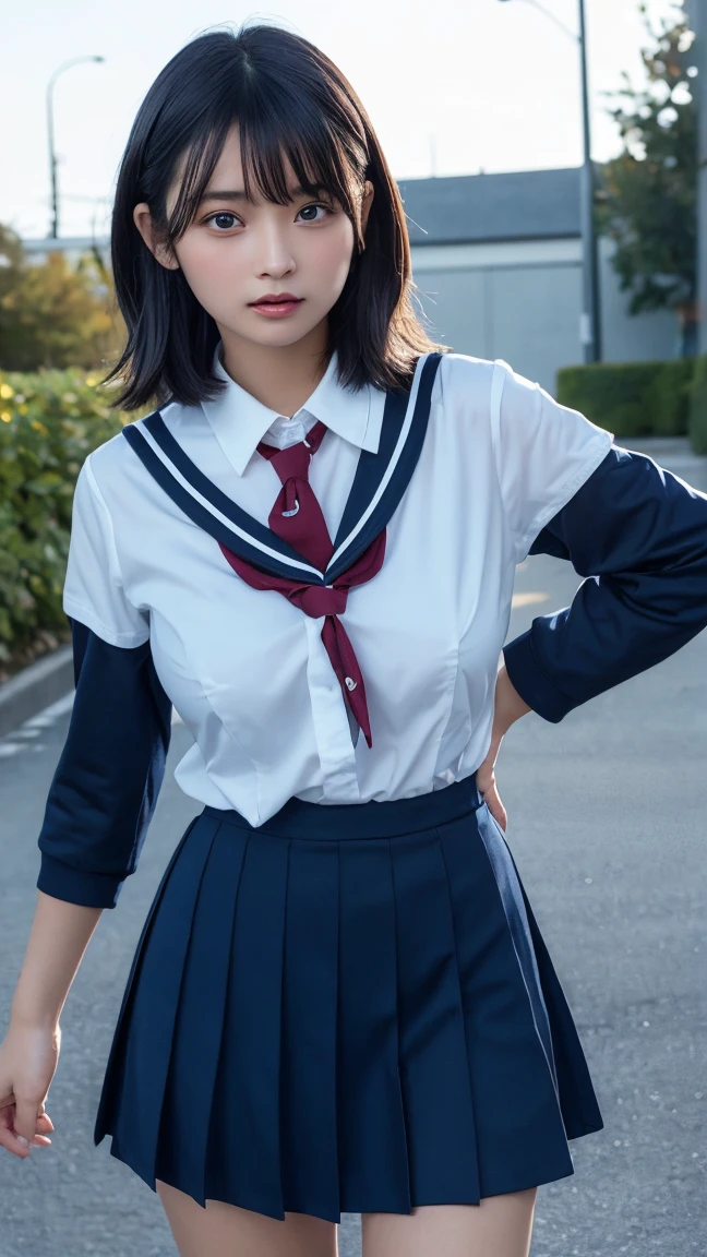 grab the hem(masterpiece,highest quality,ultra high resolution),japanese girl, ponytail:1.1,Twin tails are attractive:1.05,very beautiful girl),Naïve girl、(perfect limbs、perfect anatomy),(junior high school sailor suit:1.3) ,、 (strong wind, Blowing clothes and skirts:1.6),ponytail:1.3,twin tails,surprisingly cute 、Wearing Japanese school uniform、japanese school uniform、surreal 、dressed like a high school girl、surreal 、wearing a uniform、girl in uniform、wearing a uniform、 Temporarily stop、Sky seen from below、((Perfect Anatomy:1.2))、Camel Toe、((Lower body naked:1.2))、Camel Toe 、Full body Esbian、nice skin、glowing skin、nice thighs、Shining thighs、shining legs、black high socks above the knee、Japanese high school 、beautiful skin、Moist eyes、brown shiny hair、Colors and landscapes of youth、feeling of love, embarrassing smile, go to school, morning, Sheer, Wet,(((lift up the skirt)))、camel toe、A very cute girl with a young face、(Perfect and beautiful pussy line of a young person :1.2)、thin body,thin legs,Standing and grabbing the hem of a navy blue pleated skirt,very small face,from below、(((a girl with a very young face :1.3)))