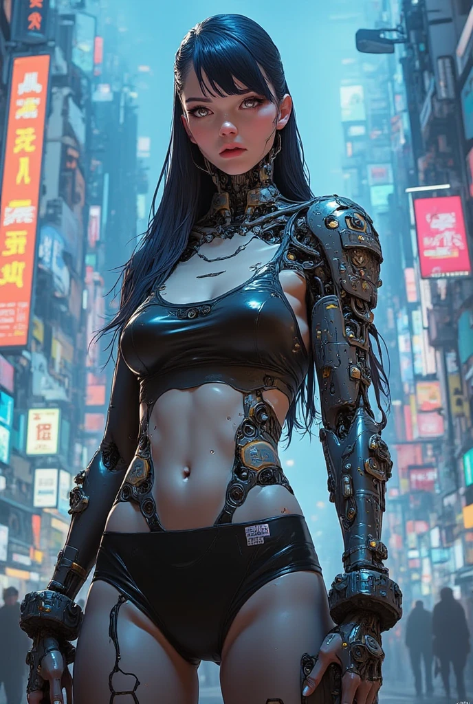 Ride a futuristic spaceship、Hair Flow、 ((Highest quality、masterpiece、8K、Best image quality、Ultra-high resolution、Award-winning works)、(Accurate anatomy:1.1)、(Look at me and smile:1.1)、Shining fair skin with Ultra-high resolution、The most detailed face、Ultra-high resolution detailed face、Ultra-high resolutionの髪の毛、(Ultra-high resolutionの煌めく瞳:1.1)、Beautiful face drawn in every detail、(Blurred Background:1.1)、Cyberpunk Clothing, Chest to chest, tattoo, desert