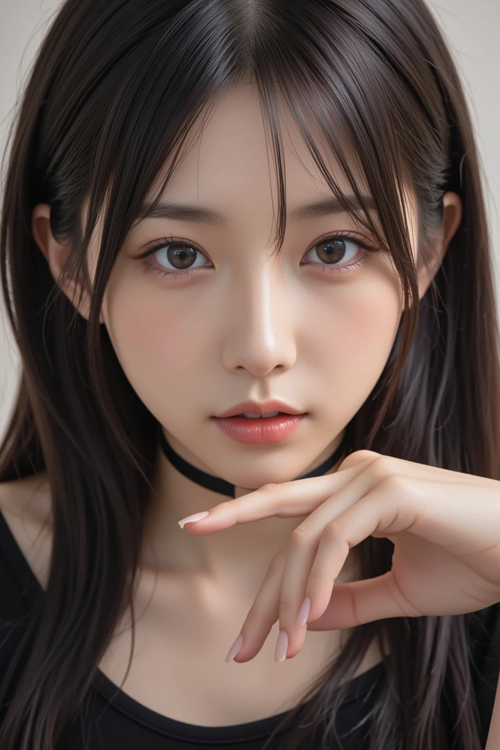 (((forehead、Northern Europe、White people、beautiful girl、Black Hair、White background、open jacket、lender)))、table top, highest quality, figure, super detailed, finely, High resolution, 8k wallpaper, Perfect dynamic composition, detailed and beautiful eyes, Deco out,bionde, breasts, Natural color lip,white background, random cute poses,