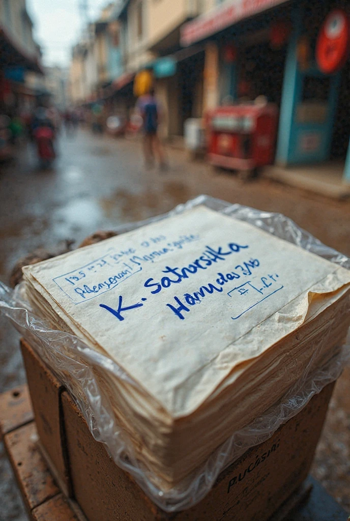 Mr Prabowo is distributing bed sheet packages
