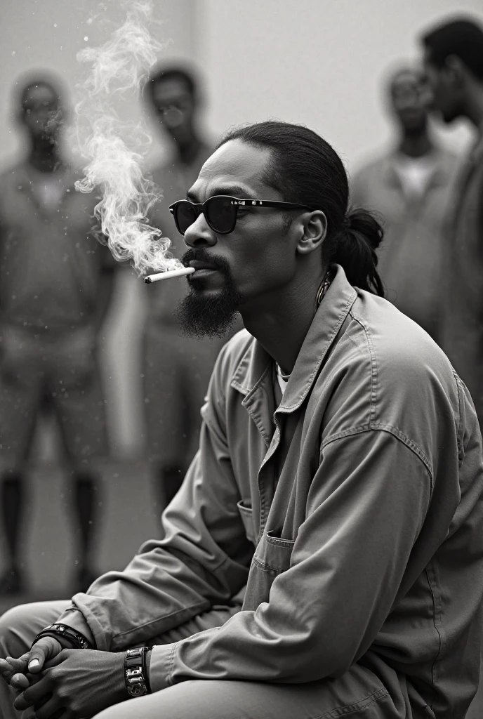 Monochrome、reggae、male、One person、cigar、grayscale