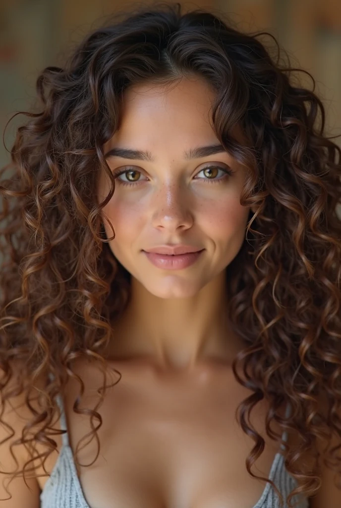 1girl,smirk,curly hair,Portrait turkish beautifull girl, looking , licking lips