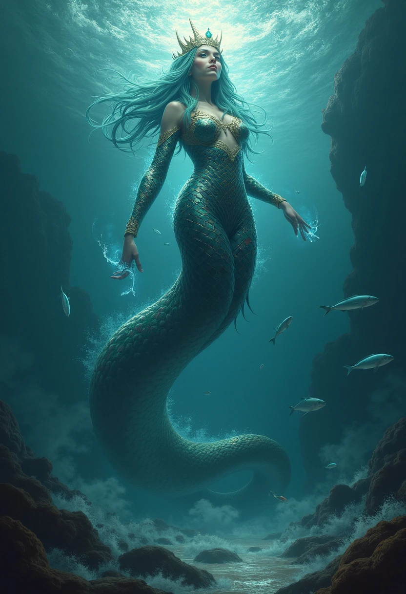 Medusa a woman In Greek mythology, Medusa, also called Gorgo, a human female with living venomous snakes in place of hair, dark, moody, dark fantasy style