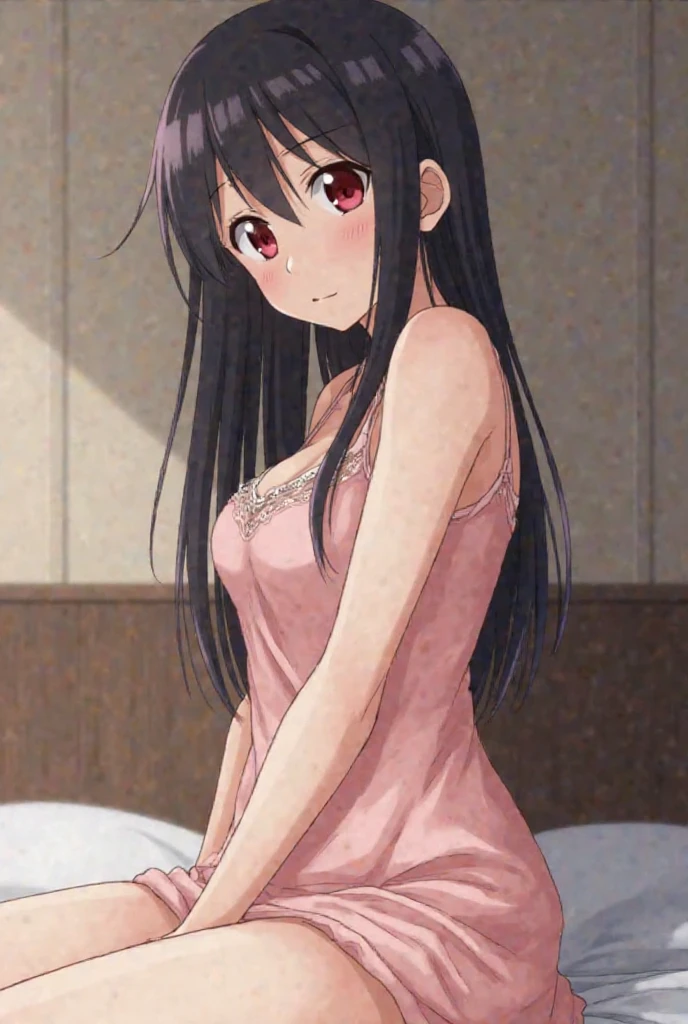 masterpiece, highest quality, Very detailed, anime, girl,On the bed,Completely naked,smile,Raise your arms、Spread your legs、Pink nipples