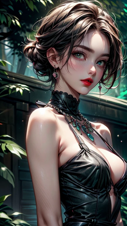 1 beautiful young princess, ((beautiful princess no longer a child:1.8)), ((wearing a black armored dress with gold trim in ancient hanfu style:1.6)), (((Exquisite patterns on the skirt:1.6))), ((braided hair with long black bangs: 1.6)), ((long bangs:1.6)), ((hair jewelry:1.9)), ((upper body gold jewelry:1.9)), ((Very delicate gold necklaces:1.7)), ((earrings with emeralds:0.8)), noble, noble style of an extremely beautiful girl, super cute little face, very pretty face, fur thin eyebrows, flawless beautiful face, ((black eye pupils: 0.8)), very beautiful eyes, ((green eyes eyes: 1.6)), beautiful makeup and detailed hairdo, eyelashes, eye makeup wet, high nose, earrings, red lips, ((closed mouth: 1;5 )) beautiful lips, slim hands, ((arms spread out to the sides: 1.7)), rosy face, clean face, flawless beautiful face, smooth white skin, firm breasts, nice cleavage, ((super big and round breasts: 1.6)), beautiful breasts, perfect body, ((Sit back and puff out your chest, arms behind you:1.6)), 8k photos, super high quality, super realistic, super 10x pixels, optical, bright studio, bright edges, two-tone lighting, (high detail skin:1.2), super 8k, soft lighting , high quality, volumetric light, optical, optical high resolution, light, best photo, 4k, 8k quality, blur effect, smooth sharpness, 10 x pixels, ((beach at night background:1.5)), aurora, lightning, super realistic graphics, most realistic graphics, alone, solo, Extremely sharp, surreal images, (((frontal portrait: 1.3)))."