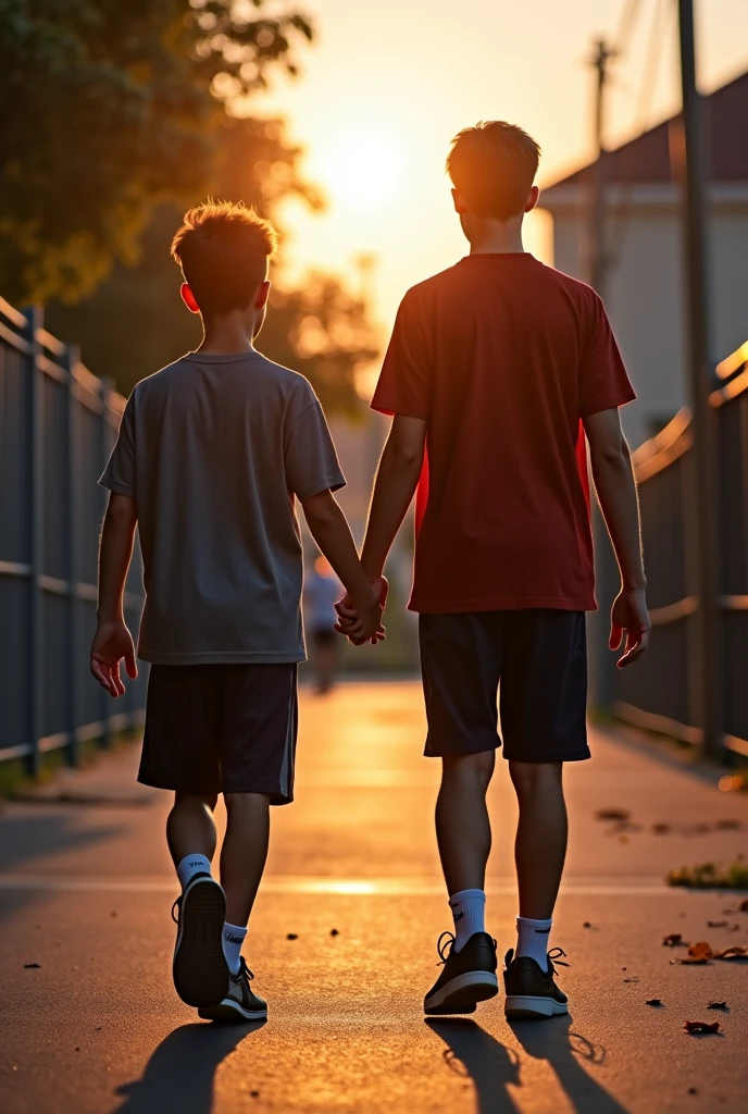 Boy holding hand with a boy