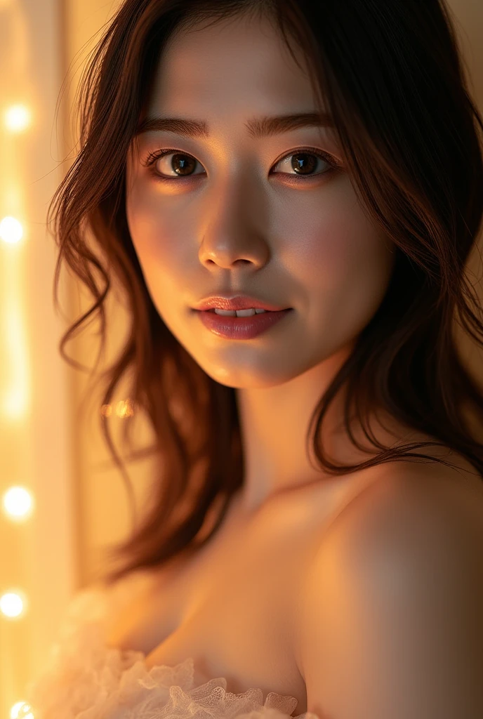 ((Highest quality, 8k, masterpiece, Super detailed, Ultra-high resolution, Realistic, RAW Photos, Absurd, The absolute solution:1.5)), Beautiful woman, One girl, Slim Abs :1.5, Dark brown hair, Bobcut, Large Breasts, (A small pair of underwear with thin, transparent lace and a low neckline, Night city street), Highly detailed face, Highly detailed lips, Detailed eyes, double eyelid