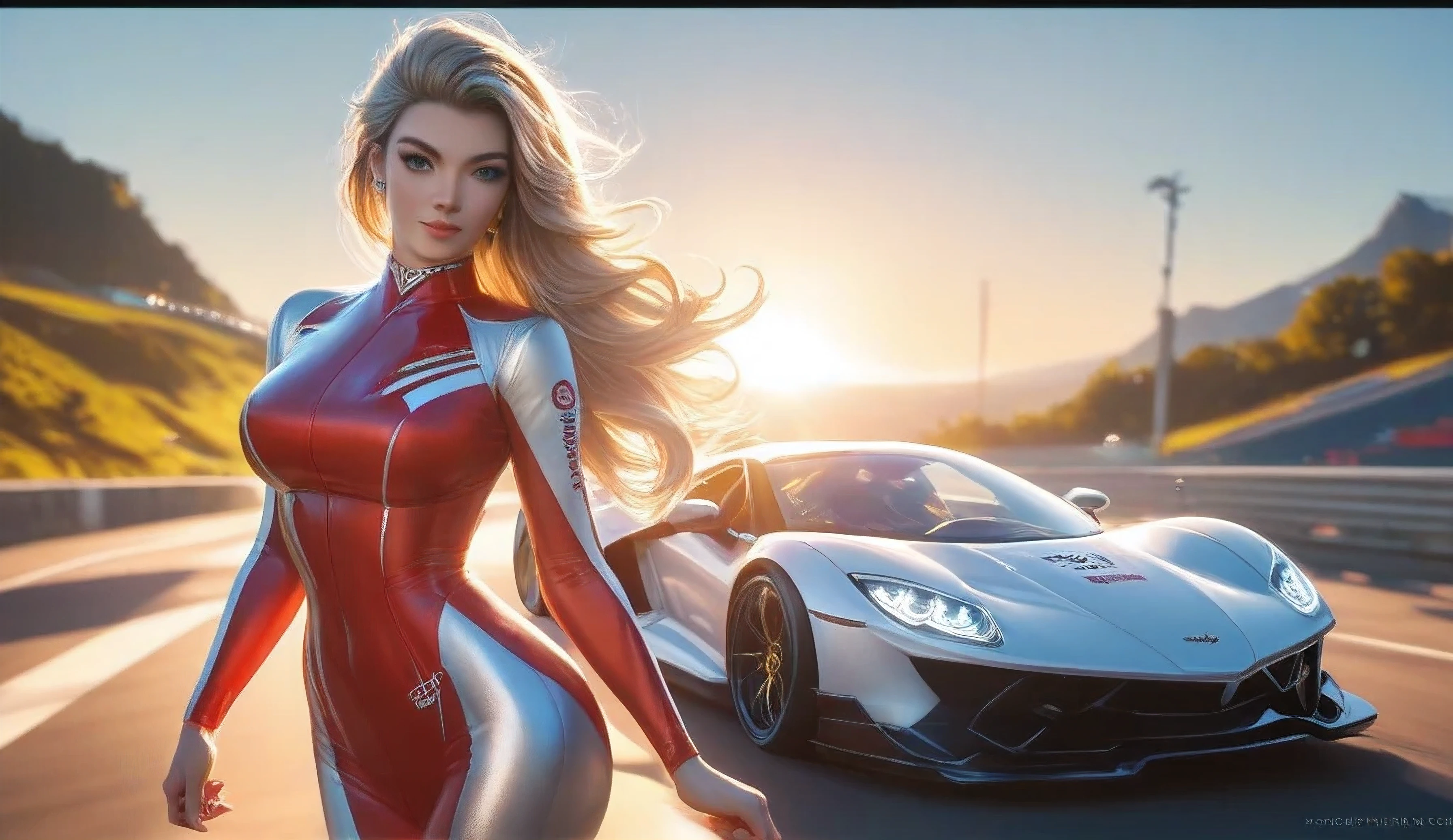 Japanese woman and supercar